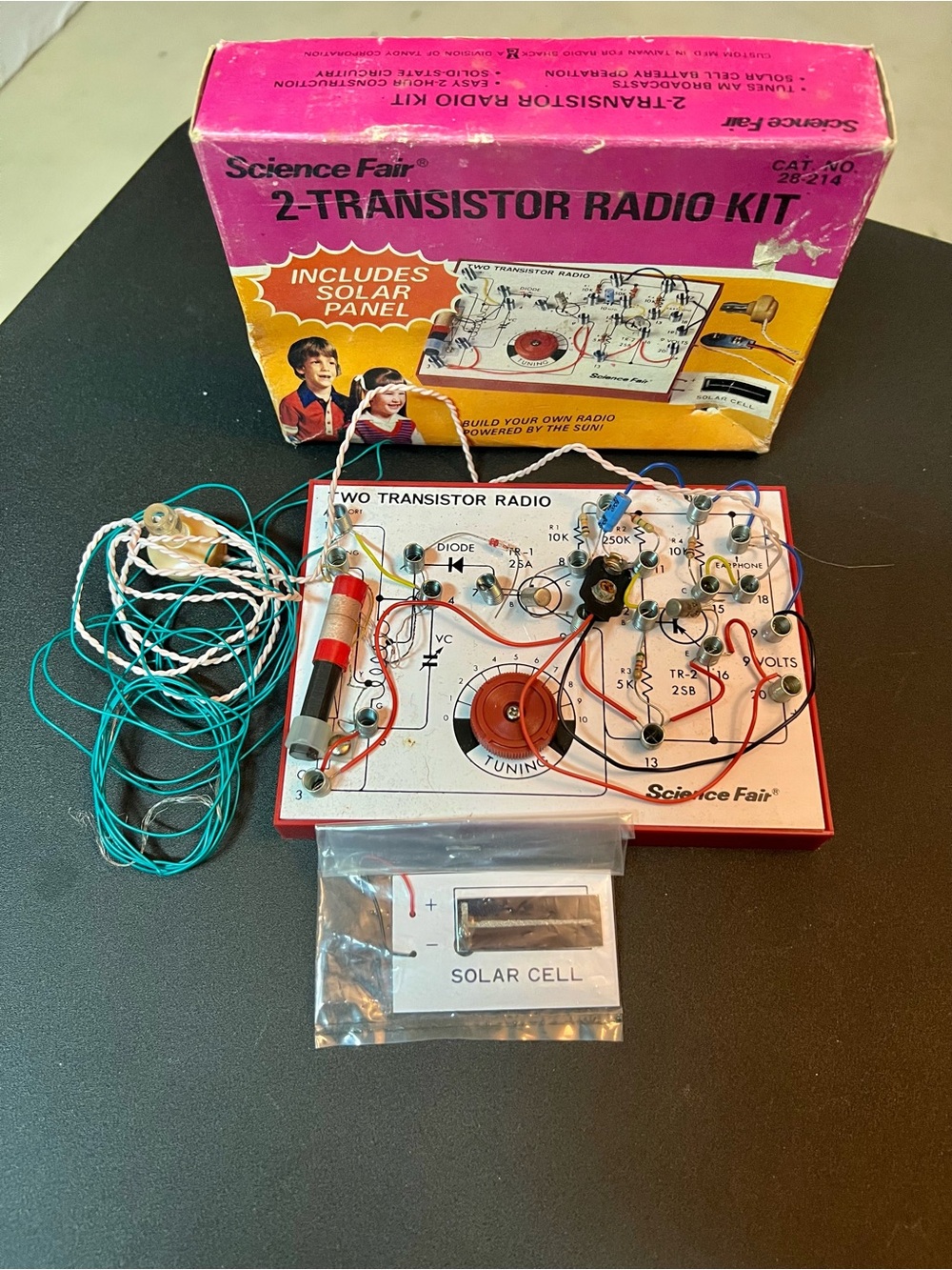 Vintage 1960’s Radio Shack Science Fair 2 Transistor Radio Kit Solar Panel